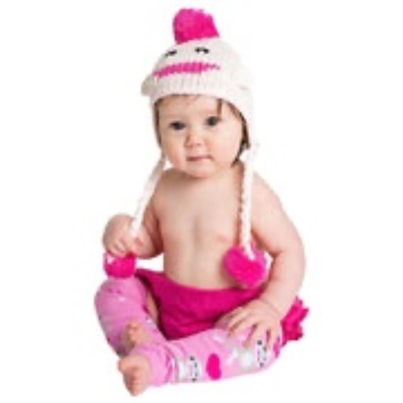 Pink Sock Monkey Leghuggers Leg Warmers by Huggalugs *Fits Newborn to 6 MTH- NIP - Picture 2 of 4